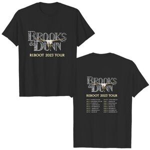 Brooks  Dunn Reboot Tour Music Fan 2 Sided Unisex T-Shirt 166